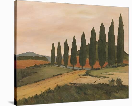 Shady Tuscan Road-Jean Clark-Stretched Canvas