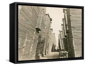 Shaffer Box - Lumber Piles, 1928-Marvin Boland-Framed Stretched Canvas
