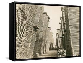 Shaffer Box - Lumber Piles, 1928-Marvin Boland-Framed Stretched Canvas