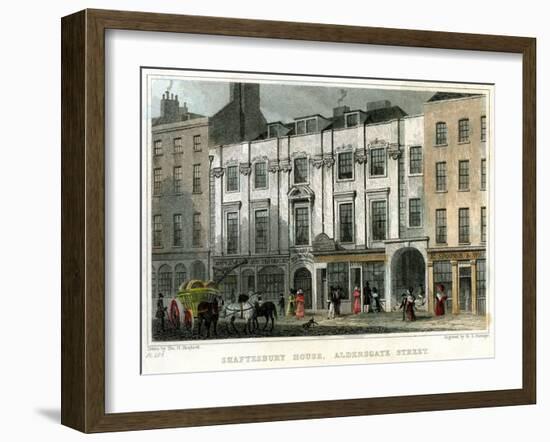 Shaftesbury House, Aldersgate Street, City of London, 1831-MS Barenger-Framed Giclee Print