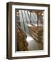 Shafts of Light in Barrel Room of Montevina Winery, Shenandoah Valley, California, USA-Janis Miglavs-Framed Photographic Print