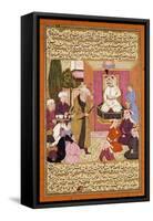 Shah 'Abbas En Route Between Sherwan and Azerbaijan, Receiving Sher Shah, C. 1688-Muin Musavvir-Framed Stretched Canvas