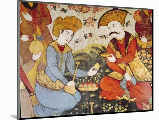 Shah Abbas I (1588-1629) and a Courtier-null-Mounted Giclee Print