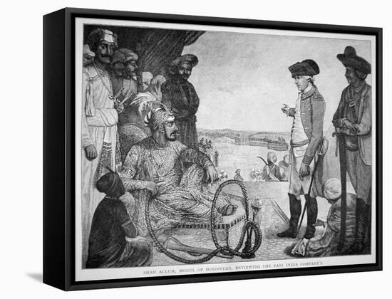 Shah Allum, Mogul of Hindostan, Reviewing the East India Company's Troops, after a 1781 Painting-Tilly Kettle-Framed Stretched Canvas