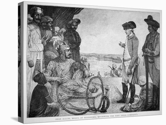 Shah Allum, Mogul of Hindostan, Reviewing the East India Company's Troops, after a 1781 Painting-Tilly Kettle-Stretched Canvas