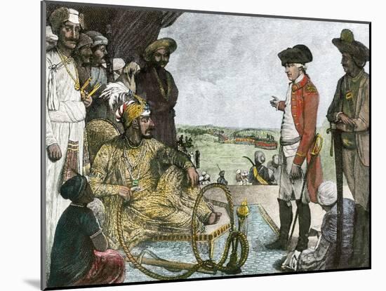 Shah Allum Mogul of Hindostan, Reviewing Troops of the British East India Company, c.1781-null-Mounted Giclee Print