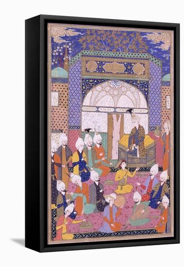 Shah Isma'Il Holding the First Private Audience after His Accession in Tabriz, C.1590-1600-null-Framed Stretched Canvas