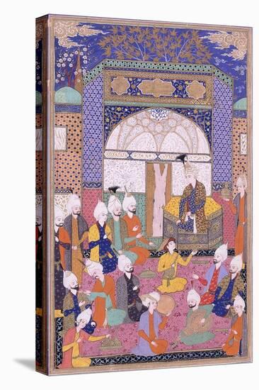 Shah Isma'Il Holding the First Private Audience after His Accession in Tabriz, C.1590-1600-null-Stretched Canvas