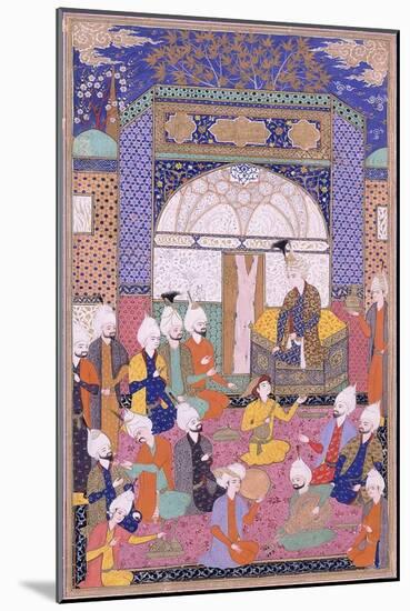 Shah Isma'Il Holding the First Private Audience after His Accession in Tabriz, C.1590-1600-null-Mounted Giclee Print