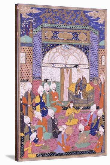 Shah Isma'Il Holding the First Private Audience after His Accession in Tabriz, C.1590-1600-null-Stretched Canvas