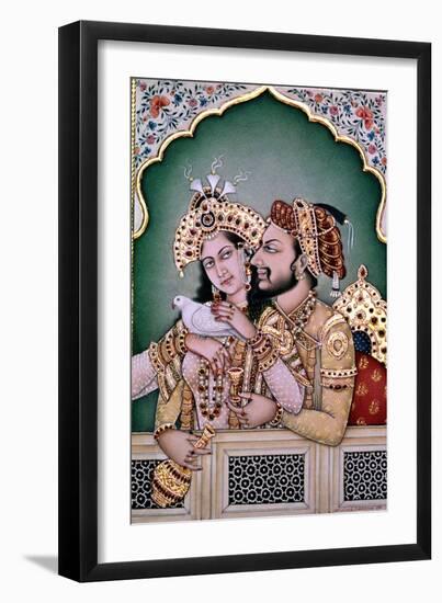 Shah Jahan (1592-1666) and His Wife, Arjumand Banu Begum (D.1631) Mumtaz-I Mahal-null-Framed Premium Giclee Print