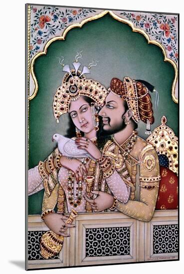 Shah Jahan (1592-1666) and His Wife, Arjumand Banu Begum (D.1631) Mumtaz-I Mahal-null-Mounted Giclee Print