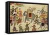 Shah Jahan Mounted on an Elephant with His Retinue-null-Framed Stretched Canvas