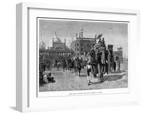 Shah Jehan Leaving the Great Mosque at Delhi, C19th Century-Edwin Lord Weeks-Framed Giclee Print