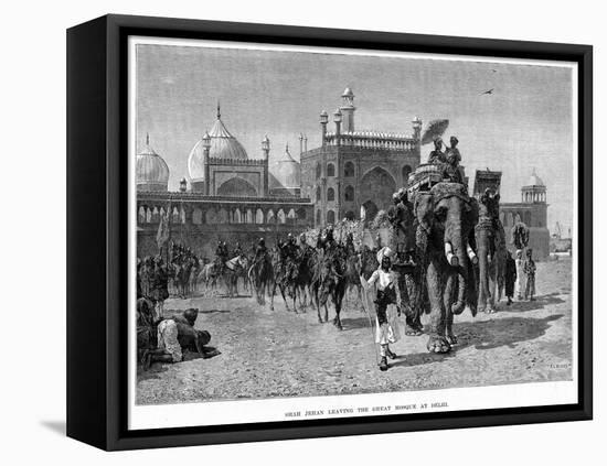 Shah Jehan Leaving the Great Mosque at Delhi, C19th Century-Edwin Lord Weeks-Framed Stretched Canvas