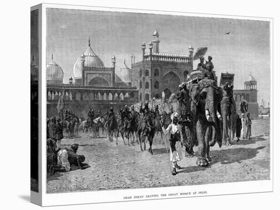 Shah Jehan Leaving the Great Mosque at Delhi, C19th Century-Edwin Lord Weeks-Stretched Canvas