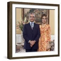 Shah of Iran Mohammad Reza Pahlavi and Wife Farah, 2500th Anniversary of Persia, Persepolis-Carlo Bavagnoli-Framed Photographic Print