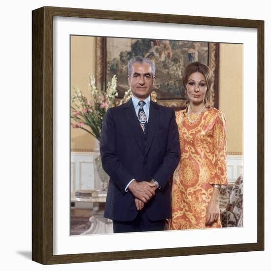 Shah of Iran Mohammad Reza Pahlavi and Wife Farah, 2500th Anniversary of Persia, Persepolis-Carlo Bavagnoli-Framed Photographic Print