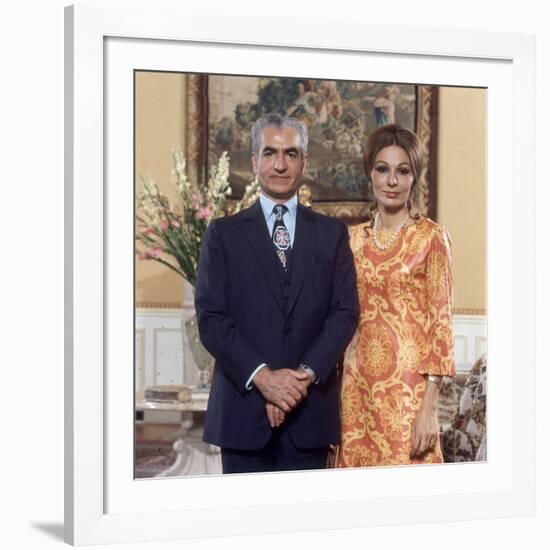 Shah of Iran Mohammad Reza Pahlavi and Wife Farah, 2500th Anniversary of Persia, Persepolis-Carlo Bavagnoli-Framed Photographic Print