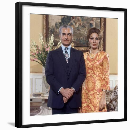 Shah of Iran Mohammad Reza Pahlavi and Wife Farah, 2500th Anniversary of Persia, Persepolis-Carlo Bavagnoli-Framed Photographic Print