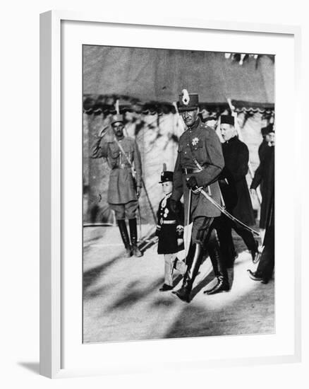 Shah Pahlavi of Persia with His Son the Crown Prince, April, 1926-Thomas E. & Horace Grant-Framed Photographic Print