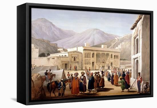 Shah Shoja, Puppet of the British, Holding a Durbar at Kabul, First Anglo-Afghan War, 1838-1842-James Atkinson-Framed Stretched Canvas