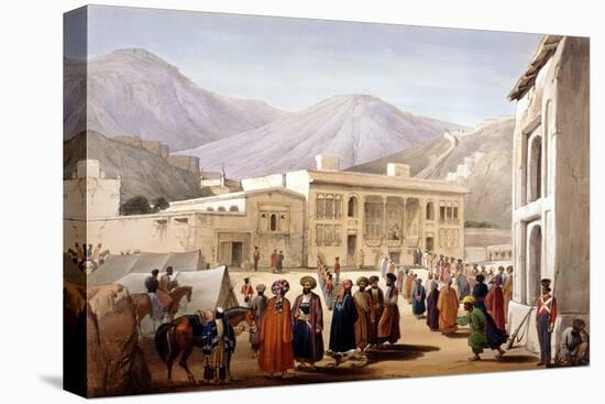 Shah Shoja, Puppet of the British, Holding a Durbar at Kabul, First Anglo-Afghan War, 1838-1842-James Atkinson-Stretched Canvas