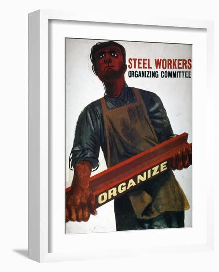 Shahn: Steel Union Poster-Ben Shahn-Framed Giclee Print