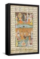 Shahnameh de Ferdowsi ou le Livre des Rois. Mariage des trois filles de Séro, roi du Yémen.-null-Framed Stretched Canvas