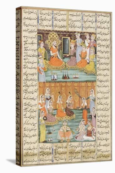 Shahnameh de Ferdowsi ou le Livre des Rois. Mariage des trois filles de Séro, roi du Yémen.-null-Stretched Canvas