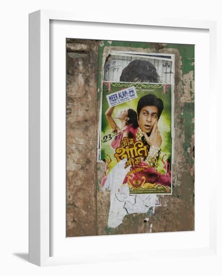 Shahruk Khan in Torn Bollywood Movie Poster on Wall, Hospet, Karnataka, India, Asia-Annie Owen-Framed Photographic Print