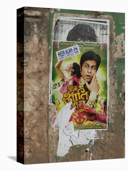 Shahruk Khan in Torn Bollywood Movie Poster on Wall, Hospet, Karnataka, India, Asia-Annie Owen-Stretched Canvas