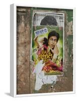 Shahruk Khan in Torn Bollywood Movie Poster on Wall, Hospet, Karnataka, India, Asia-Annie Owen-Framed Photographic Print