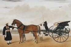 A Nawab Standing by His Horse Drawn Gharry or Carriage Attended by His Groom Bearing a Chauri-Shaikh Muhammad Amir Of Karraya-Laminated Giclee Print