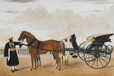 A Nawab Standing by His Horse Drawn Gharry or Carriage Attended by His Groom Bearing a Chauri-Shaikh Muhammad Amir Of Karraya-Framed Giclee Print