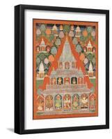 Shaiva Shrines in a Landscape-null-Framed Art Print