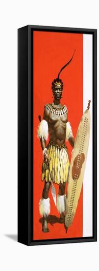 Shaka, the Zulu Warrior-null-Framed Stretched Canvas