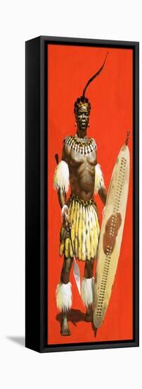 Shaka, the Zulu Warrior-English School-Framed Stretched Canvas