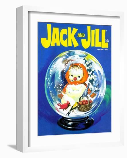 Shake Up a Snowstorm - Jack and Jill, January 1970-Rae Owings-Framed Premium Giclee Print