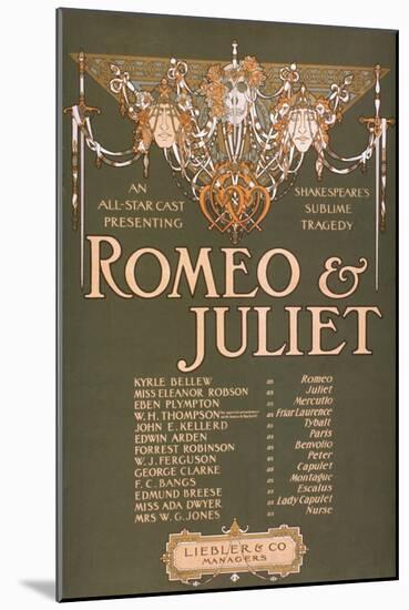 Shakepeare's Sublime Tragedy "Romeo & Juliet" Poster-Lantern Press-Mounted Art Print