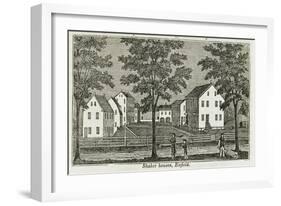 Shaker Houses in Enfield, from "Connecticut Historical Collections," by John Warner Barber, 1856-null-Framed Giclee Print