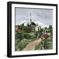 Shaker Meeting-House in Canterbury, New Hampshire, Late 1800s-null-Framed Giclee Print