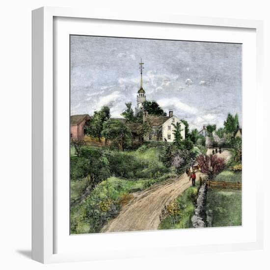 Shaker Meeting-House in Canterbury, New Hampshire, Late 1800s-null-Framed Giclee Print