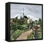 Shaker Meeting-House in Canterbury, New Hampshire, Late 1800s-null-Framed Stretched Canvas