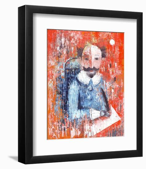 Shakespeare Impasto Protrait-null-Framed Art Print