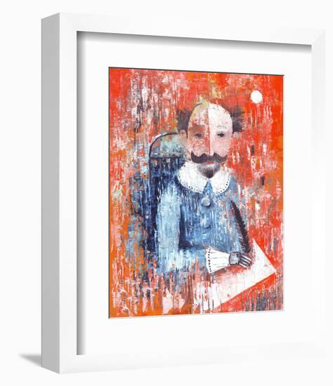 Shakespeare Impasto Protrait-null-Framed Art Print