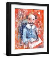 Shakespeare Impasto Protrait-null-Framed Art Print