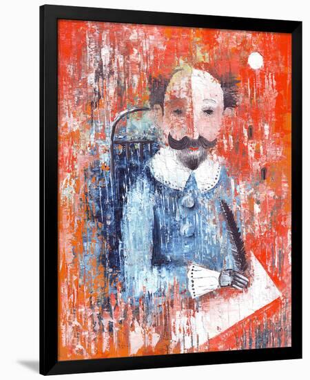 Shakespeare Impasto Protrait-null-Framed Art Print