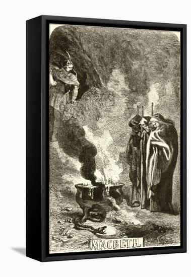 SHAKESPEARE - Macbeth - the three witches-John Gilbert-Framed Stretched Canvas