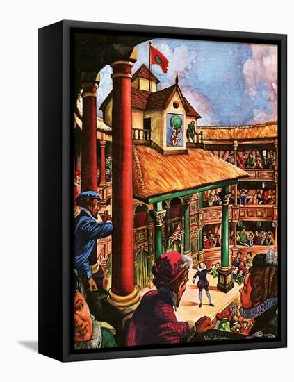 Shakespeare Performing at the Globe Theatre-Peter Jackson-Framed Stretched Canvas